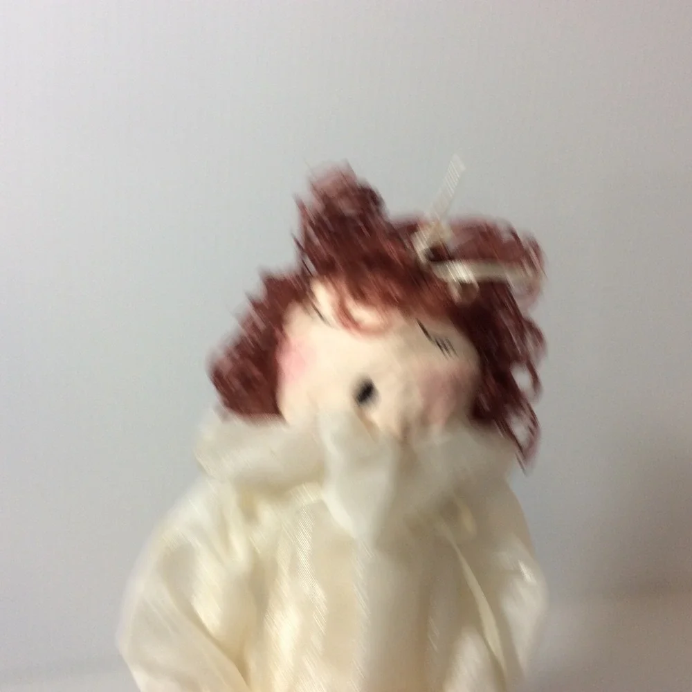 Vintage Standing Singer Choir Paper Mache Head Christmas Tree Topper Red Hair